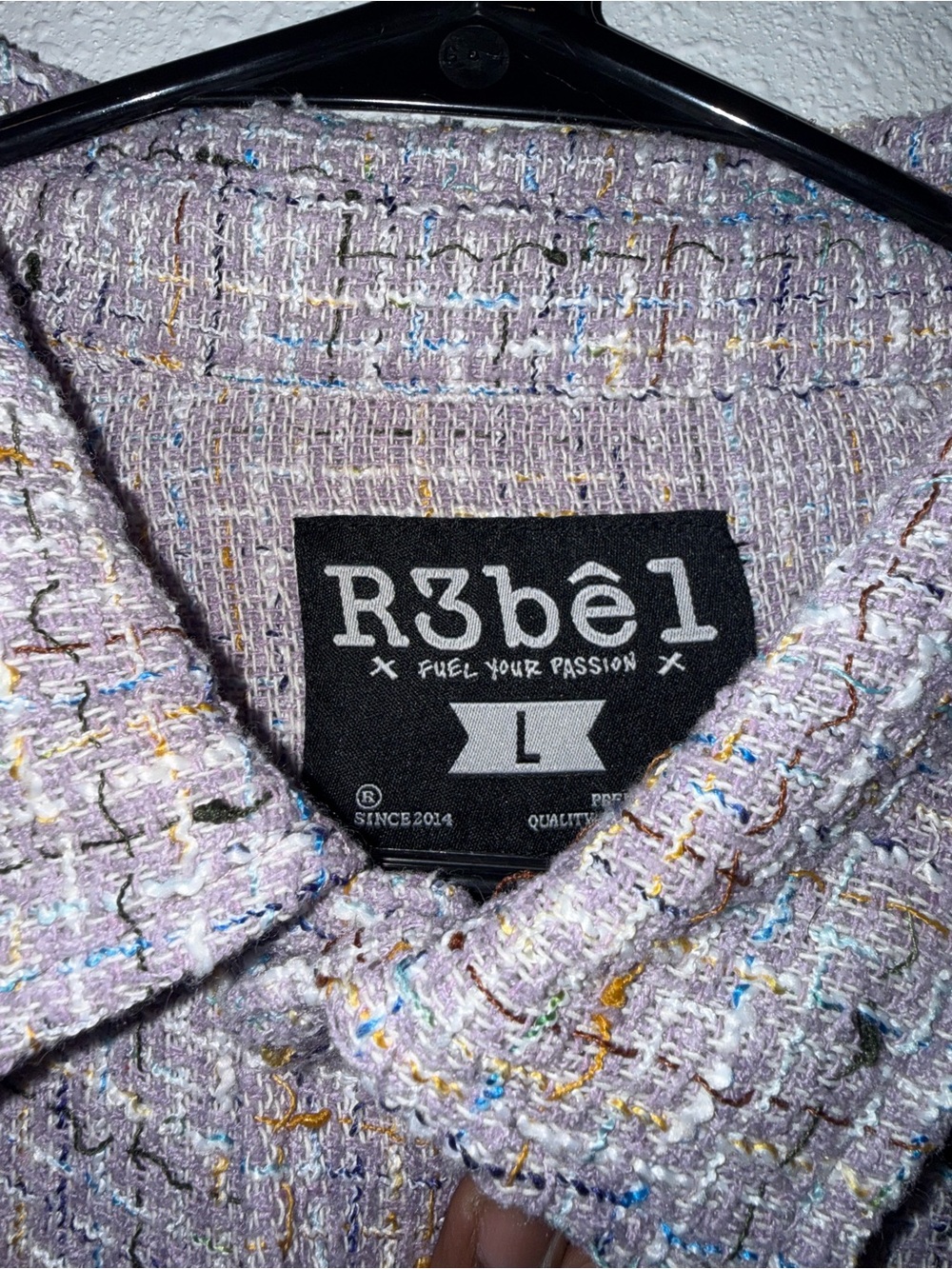 R3bêl Lavender Tweed Button-Up Shirt